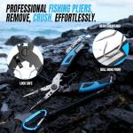 PLUSINNO Fishing Gear, Fishing Tools, 7PCS Fishing Accessories, Corrosion Resistant Fishing Pliers Kit, Fishing Knife, Floating Fish Lip Gripper Fishing Gifts for Men, Gifts for Fishermen