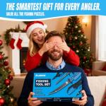 PLUSINNO Fishing Gear, Fishing Tools, 7PCS Fishing Accessories, Corrosion Resistant Fishing Pliers Kit, Fishing Knife, Floating Fish Lip Gripper Fishing Gifts for Men, Gifts for Fishermen