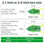 CASTSTRIKE Topwater Frog Lures for Bass Fishing, 5 Pack Soft Hollow Body Weedless Frog Bait, Realistic Swimming Action, High Hookup, Crankbait for Freshwater Fishing, Includes Tackle Box(2.1in)