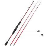 Sougayilang Fishing Rod, 30 Ton Carbon Fiber Sensitive 2Pc Baitcasting Rod & Spinning Rod for Freshwater or Saltwater, Tournament Quality Fishing Pole with 2 Tips for Bass-5.9ft-Casting-Red