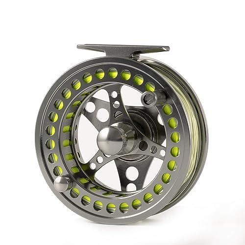 ANGLER DREAM Fly Fishing Reel wih Line Combo WF Floating Line 8WT Fly Reel Preloaded Fly Line Spool 9/10WT Large Arbor CNC Machinesed Fly Reel