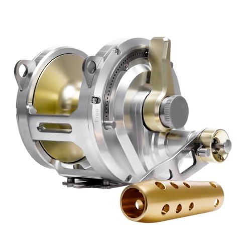 SAMOLLA Heavy Duty 1.4KG Tuna Reel Deep Sea Fishing Reel 2 Speed 5.2:1/2.3:1 Gear Ratio Conventional Reel 44LB Max Drag Saltwater Big Game Trolling Reel for Offshore Boat Sailfish Right Handed