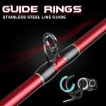 Sougayilang Fishing Rod, 30 Ton Carbon Fiber Sensitive 2Pc Baitcasting Rod & Spinning Rod for Freshwater or Saltwater, Tournament Quality Fishing Pole with 2 Tips for Bass-5.9ft-Casting-Red