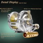 SAMOLLA Heavy Duty 1.4KG Tuna Reel Deep Sea Fishing Reel 2 Speed 5.2:1/2.3:1 Gear Ratio Conventional Reel 44LB Max Drag Saltwater Big Game Trolling Reel for Offshore Boat Sailfish Right Handed