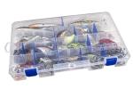 Flambeau Outdoors 5007 Tuff Tainer Fishing Tackle Box with Zerust Anti-Rust Dividers - Includes 18 Dividers, 36 Compartments, Clear Fishing Lure Organizer - 14.25" x 9.125" x 2"