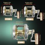 SAMOLLA Heavy Duty 1.4KG Tuna Reel Deep Sea Fishing Reel 2 Speed 5.2:1/2.3:1 Gear Ratio Conventional Reel 44LB Max Drag Saltwater Big Game Trolling Reel for Offshore Boat Sailfish Right Handed