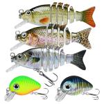 TRUSCEND Easy Catch Warrior SwimMax with BKK Hooks, Magic Noisy Wiggling and Vibrating Actions for More Bites, Lifelike Fishing Lures for Crappie Bass Trout, Strongest Dyneema Fiber Jointed Swimbaits