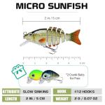 TRUSCEND Easy Catch Warrior SwimMax with BKK Hooks, Magic Noisy Wiggling and Vibrating Actions for More Bites, Lifelike Fishing Lures for Crappie Bass Trout, Strongest Dyneema Fiber Jointed Swimbaits