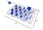 Flambeau Outdoors 5007 Tuff Tainer Fishing Tackle Box with Zerust Anti-Rust Dividers - Includes 18 Dividers, 36 Compartments, Clear Fishing Lure Organizer - 14.25" x 9.125" x 2"