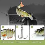 TRUSCEND Easy Catch Warrior SwimMax with BKK Hooks, Magic Noisy Wiggling and Vibrating Actions for More Bites, Lifelike Fishing Lures for Crappie Bass Trout, Strongest Dyneema Fiber Jointed Swimbaits