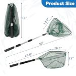 Triangular Fishing Net with Telescoping Pole Handle, Fishing Landing Net for Fishing & Camping, Handle Extend 18-36 Inches