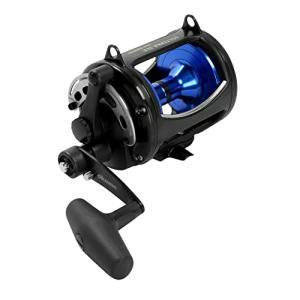 Okuma Solterra SLX Two Speed Closed Wide Frame Lever Drag Saltwater Trolling Reel, SLX-50WIIb, 600yds-60lb, Black