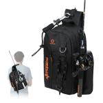 yuzhiyuan Fishing Sling Bag with Rod Strap, Small Fishing Bag Portable & Lightweight, Fish Small Tackle bag – Fits Tackle Boxes & Gear,Move Freely, Cast Smoothly - Fishing Gifts for Men