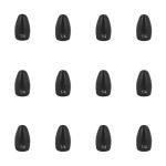 Fishfun 12Pcs Tungsten Flipping Fishing Weights, Sizes Engraved Worm Sinkers for Bass Fishing, 1/4oz, Black Anodized