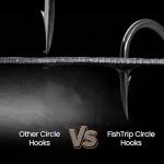 FishTrip 50/100 Pack Octopus Fishing Hooks - Offset Beak Circle Hooks for Fish Hooks Saltwater & Freshwater, Live Bait Fish Hook Black for Rigs Catfish, Bass Tuna, Walleye, Trout