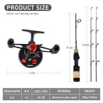 QualyQualy Ice Fishing Rod and Reel Combo 24 inch M/ML Inline Ice Fishing Combos 2 Different Tips for Walleye Perch Panfish and Trout, Left Hand