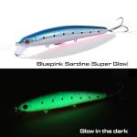 LITTMA California Surf Fishing Lures Saltwater Jerkbait Crankbait Surf Minnow 110 - Metallic Sardine Super Glow & Pearl Pink Belly Glow Lures for Halibut & Striper Fishing