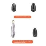 Fishfun 12Pcs Tungsten Flipping Fishing Weights, Sizes Engraved Worm Sinkers for Bass Fishing, 1/4oz, Black Anodized