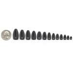 Fishfun 12Pcs Tungsten Flipping Fishing Weights, Sizes Engraved Worm Sinkers for Bass Fishing, 1/4oz, Black Anodized