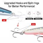 LITTMA California Surf Fishing Lures Saltwater Jerkbait Crankbait Surf Minnow 110 - Metallic Sardine Super Glow & Pearl Pink Belly Glow Lures for Halibut & Striper Fishing