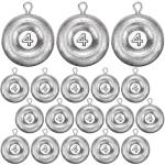 Shimeyao 18 Pieces Disc Sinkers Fishing Weights No Roll Disc Fishing Sinkers Weights for Saltwater Trolling Surf Tackle(4oz)