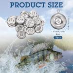 Shimeyao 18 Pieces Disc Sinkers Fishing Weights No Roll Disc Fishing Sinkers Weights for Saltwater Trolling Surf Tackle(4oz)