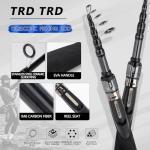 TRDTRD Telescopic Fishing Rod and Reel Combo-IM6 Carbon Fiber Collapsible Rod with Spinning Reel -CNC Spool, Waterproof - All-in-One Starter Kit with Tackle Box, Lures & Bag for Freshwater/Saltwater