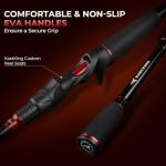 KastKing Brutus Spinning Rods & Casting Fishing Rods, IM6 Graphite Blanks, 2-Piece Rods with Extra Tip Section, PTS Power Transition System, No-Slip Grip, Hook Keeper