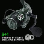 HAUT TON AS Fishing Reels Saltwater Freshwater Spinning Reel, 2000/3000/4000/5000 3+1 Stainless Steel Bearing Casting Inshore Fishing, 22Lbs Max Drag, 5.2:1 Gear Ratio, Surf Fishing Reel (AS, 4000)