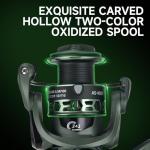 HAUT TON AS Fishing Reels Saltwater Freshwater Spinning Reel, 2000/3000/4000/5000 3+1 Stainless Steel Bearing Casting Inshore Fishing, 22Lbs Max Drag, 5.2:1 Gear Ratio, Surf Fishing Reel (AS, 4000)