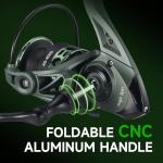 HAUT TON AS Fishing Reels Saltwater Freshwater Spinning Reel, 2000/3000/4000/5000 3+1 Stainless Steel Bearing Casting Inshore Fishing, 22Lbs Max Drag, 5.2:1 Gear Ratio, Surf Fishing Reel (AS, 4000)