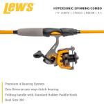 Lew’s Hypersonic Spinning Reel and Fishing Rod Combo, 7-Foot Med Power Fast Action IM6 Graphite Rod, Size 300 Reel, 5.1:1 Gear Ratio, Orange/Gray