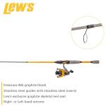 Lew’s Hypersonic Spinning Reel and Fishing Rod Combo, 7-Foot Med Power Fast Action IM6 Graphite Rod, Size 300 Reel, 5.1:1 Gear Ratio, Orange/Gray
