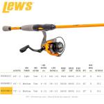 Lew’s Hypersonic Spinning Reel and Fishing Rod Combo, 7-Foot Med Power Fast Action IM6 Graphite Rod, Size 300 Reel, 5.1:1 Gear Ratio, Orange/Gray