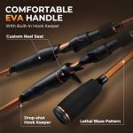 KastKing Lethal Blaze Twin-Tip Fishing Rods, IM6 Graphite Blanks Casting & Spinning Rods, 2-Piece Rod with Extra Tip, PTS Power Transition System, Ideal for Bass, Freshwater & Inshore Fishing