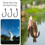 10PCS High-Carbon Steel Circle Hooks Barbed Fishing Hooks with Holes, Freshwater and Saltwater Fishing Hooks for Tuna, Catfish, Bass (#4)