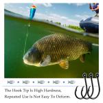 10PCS High-Carbon Steel Circle Hooks Barbed Fishing Hooks with Holes, Freshwater and Saltwater Fishing Hooks for Tuna, Catfish, Bass (#4)