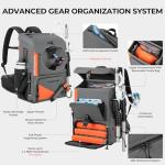 KastKing All Weather Fishing Tackle Backpack with 4 Waterproof Tackle Boxes & Removable Rod Holders,Waterproof ArmorShield Fabric Fishing Bag Storage Fishing Gear