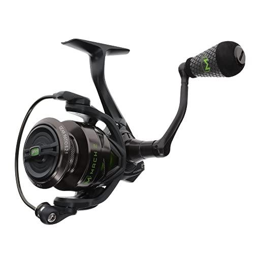 Lew's MACH 2 Spinning Fishing Reel, 6.2:1 Gear Ratio, Right or Left-Hand Retrieve, Aluminum Frame, Premium 10 Stainless Steel Ball Bearings, Black/Green