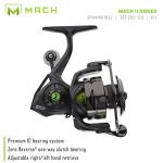 Lew's MACH 2 Spinning Fishing Reel, 6.2:1 Gear Ratio, Right or Left-Hand Retrieve, Aluminum Frame, Premium 10 Stainless Steel Ball Bearings, Black/Green