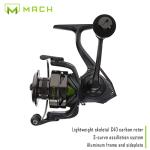 Lew's MACH 2 Spinning Fishing Reel, 6.2:1 Gear Ratio, Right or Left-Hand Retrieve, Aluminum Frame, Premium 10 Stainless Steel Ball Bearings, Black/Green