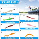 PLUSINNO Fishing Lures, 137Pcs Tackle Box with Tackle Included, Crankbaits, Spoon, Hooks, Weights & Other Accessories, Fishing Bait Lure Gear Kit Gift for Men Bass Freshwater