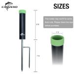 CASVEXO 4 Pack Fishing Rod Holder, Aluminum Fishing Pole Holder for Ground, Rod Holders for Bank Fishing, Double Spike Support, 4 Free Alarm Bells