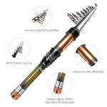 Upgraded Fishing Pole Kit, Carbon Fiber Telescopic Fishing Rod and Reel Combo with Spinning Reel, Line, Bionic Bait, Hooks and Carrier Bag, Fishing Gear Set for Beginner Adults (Golden 6.89FT/2.1M)