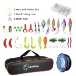 Upgraded Fishing Pole Kit, Carbon Fiber Telescopic Fishing Rod and Reel Combo with Spinning Reel, Line, Bionic Bait, Hooks and Carrier Bag, Fishing Gear Set for Beginner Adults (Golden 6.89FT/2.1M)