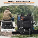 RAINSMORE 40L Fishing Backpack with Rod Holders & Cooler Compartment Water-Resistant Fishing Tackle Backpack with Rain Cover, Fits 4 x 3600 Boxes, Outdoor Gear Pack for Fishing & Camping