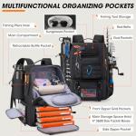 RAINSMORE 40L Fishing Backpack with Rod Holders & Cooler Compartment Water-Resistant Fishing Tackle Backpack with Rain Cover, Fits 4 x 3600 Boxes, Outdoor Gear Pack for Fishing & Camping