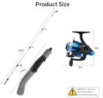 Generic 122Pcs Ice Fishing Rod Reel Combo, 24" Medium Light Ice Fishing Rod Kit with Ice Fishing Jigs, Lures for Trout, Walleye, Perch, Panfish Bluegill Crappie