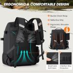 RAINSMORE 40L Fishing Backpack with Rod Holders & Cooler Compartment Water-Resistant Fishing Tackle Backpack with Rain Cover, Fits 4 x 3600 Boxes, Outdoor Gear Pack for Fishing & Camping