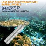 Dr.Fish 50 Pack Fishing Drop Shot Weights Lead Fishing Weights Pencil Skinny Sinkers with Barrel Swivels for Freshwater Bass Fishing 1/2oz